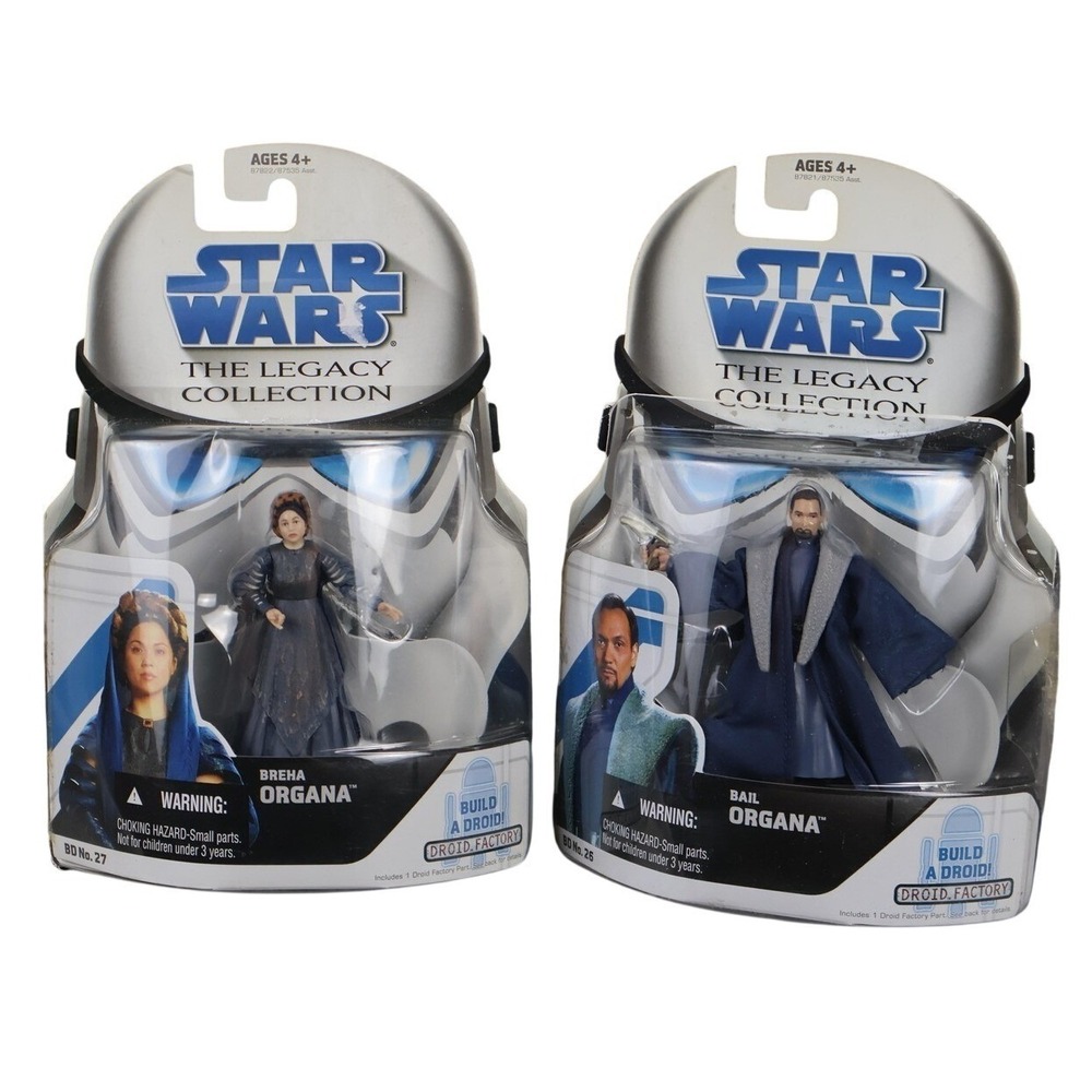 Hasbro Star Wars Legacy Bail & Breha Organa Action Figure Lot Blue New Boxed